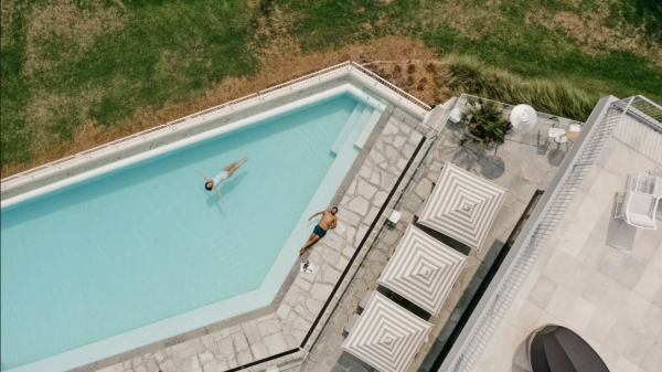 Bannisters pool aerial shot